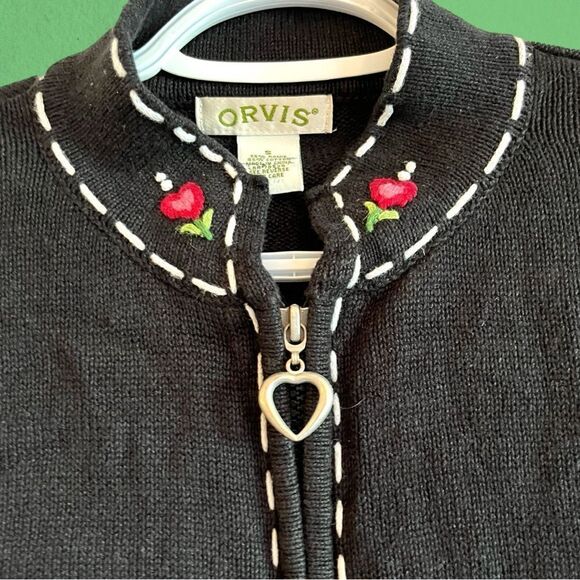 Vintage Orvis knit zip up cardigan embroidered - Picture 4 of 9